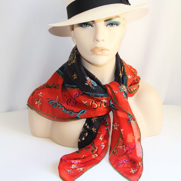 Fendi Accessories - Vintage Rare Fendi 100% Silk Zodiac Square Scarf
